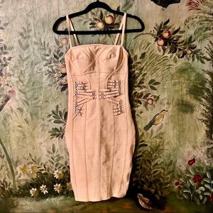 Boutique Bandage Sexy Dress Gold